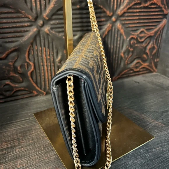Fendi Brown Monogram Crossbody with Gold Chain Strap - Picture 6 of 16